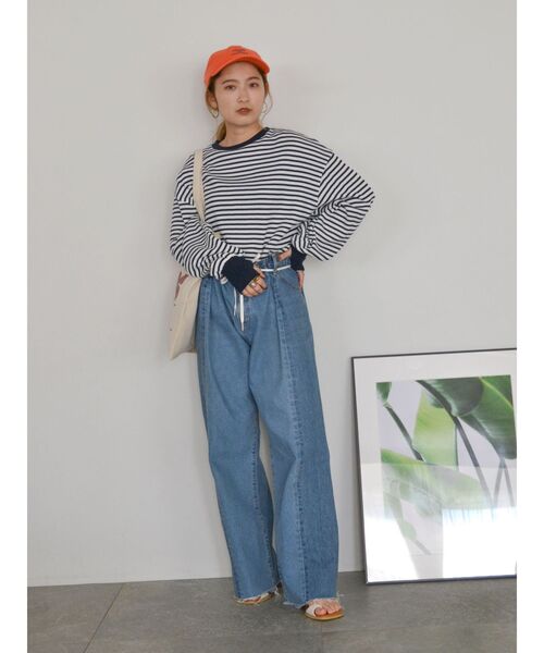 Ungrid（アングリッド）の「【WEB限定】スリーブボリュームワッフルロングスリーブTee（Tシャツ/カットソー・レディース・チャコールグレー/ネイビー/アイボリー/ブルー/レッド・FREE）」の20枚目の写真