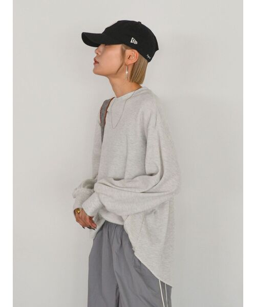 Ungrid（アングリッド）の「【WEB限定】スリーブボリュームワッフルロングスリーブTee（Tシャツ/カットソー・レディース・チャコールグレー/ネイビー/アイボリー/ブルー/レッド・FREE）」の22枚目の写真