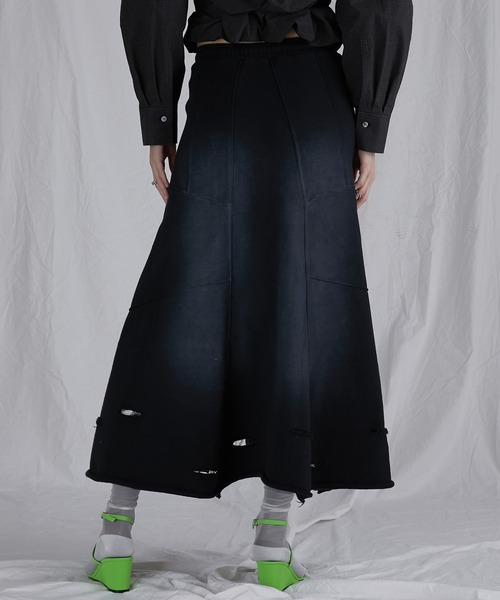 PRANK PROJECT（プランクプロジェクト）の「スウェットマキシスカート / Sweatshirt Maxi Skirt（スカート・レディース・グレー/チャコールグレー/ブラック・36/38）」の9枚目の写真