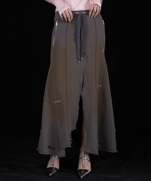 PRANK PROJECT（プランクプロジェクト）の「スウェットマキシスカート / Sweatshirt Maxi Skirt（スカート・レディース・グレー/チャコールグレー/ブラック・36/38）」の15枚目の写真