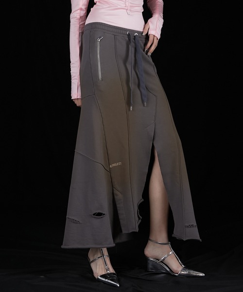 PRANK PROJECT（プランクプロジェクト）の「スウェットマキシスカート / Sweatshirt Maxi Skirt（スカート・レディース・グレー/チャコールグレー/ブラック・36/38）」の18枚目の写真