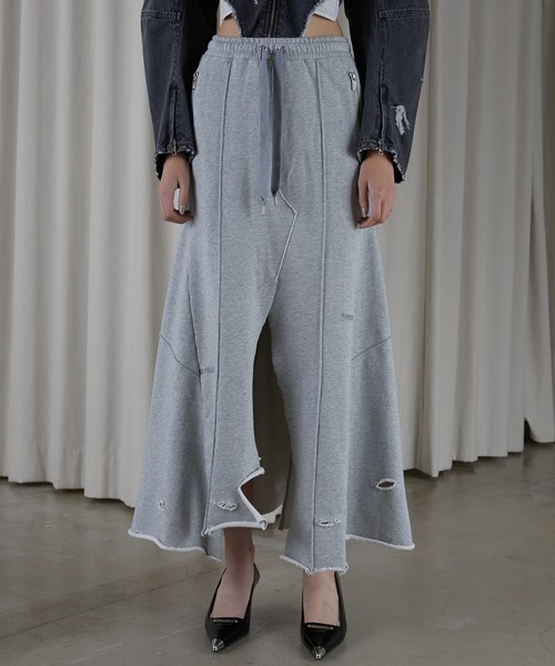 PRANK PROJECT（プランクプロジェクト）の「スウェットマキシスカート / Sweatshirt Maxi Skirt（スカート・レディース・グレー/チャコールグレー/ブラック・36/38）」の11枚目の写真