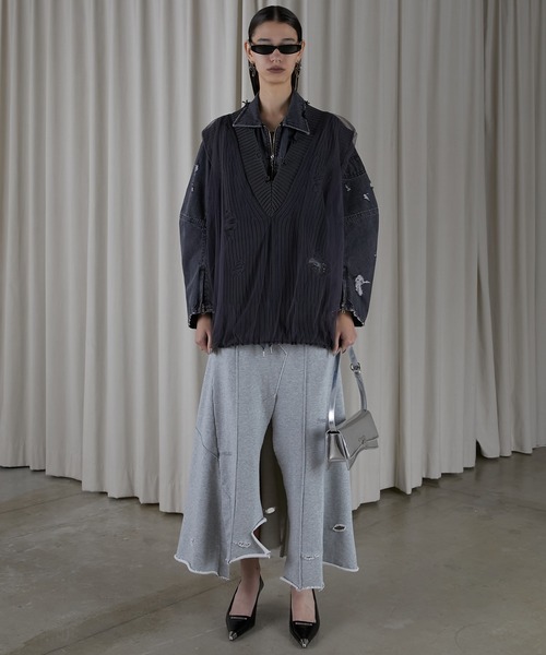 アウトシームスウェットマキシスカート/Outseam Sweatshirt Maxi