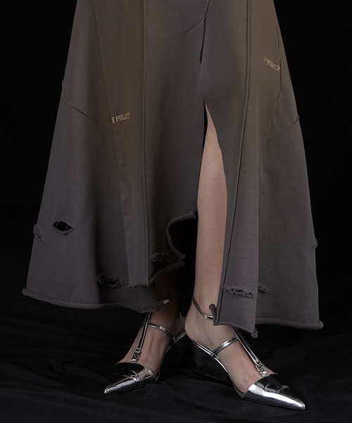 PRANK PROJECT（プランクプロジェクト）の「スウェットマキシスカート / Sweatshirt Maxi Skirt（スカート・レディース・グレー/チャコールグレー/ブラック・36/38）」の22枚目の写真