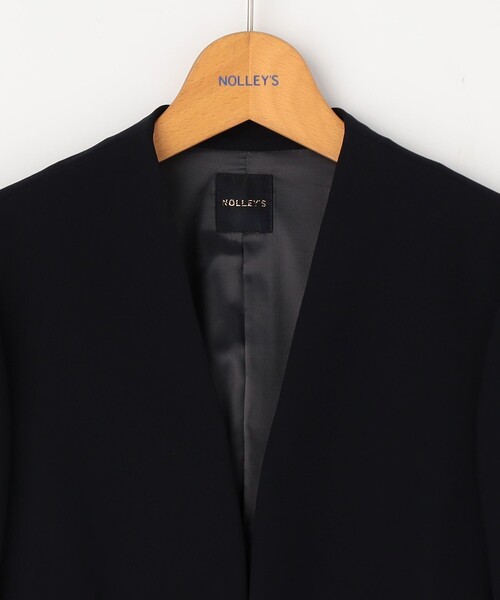 NOLLEY'SウォッシャブルストレッチダブルクロスVネックジャケット セットアップ対応》ウォッシャブルストレッチダブルクロスV