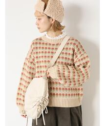 ehka sopo | 花柄ジャカードプルオーバー(ニット/セーター)