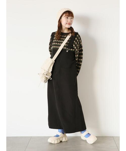 ehka sopo（エヘカソポ）の「花柄ジャカードプルオーバー（ニット/セーター・レディース・チャコールグレー/キナリ/ミント/ベージュ・F）」の11枚目の写真