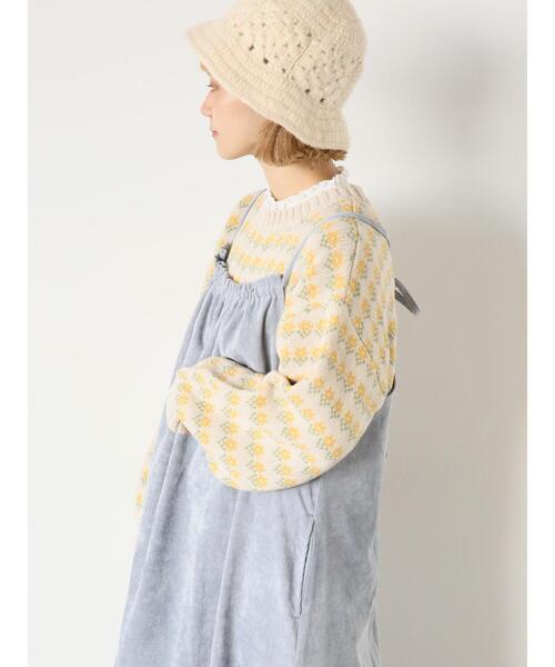 ehka sopo（エヘカソポ）の「花柄ジャカードプルオーバー（ニット/セーター・レディース・チャコールグレー/キナリ/ミント/ベージュ・F）」の21枚目の写真