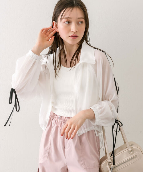 OLIVE des OLIVE(オリーブデオリーブ)の「リボンラインシアブルゾン 1041070130(ブルゾン・レディース・ブラック/グレー/オフホワイト・FREE)」の17枚目の写真