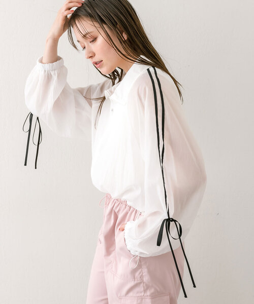 OLIVE des OLIVE(オリーブデオリーブ)の「リボンラインシアブルゾン 1041070130(ブルゾン・レディース・ブラック/グレー/オフホワイト・FREE)」の18枚目の写真