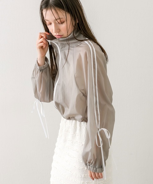 OLIVE des OLIVE(オリーブデオリーブ)の「リボンラインシアブルゾン 1041070130(ブルゾン・レディース・ブラック/グレー/オフホワイト・FREE)」の10枚目の写真