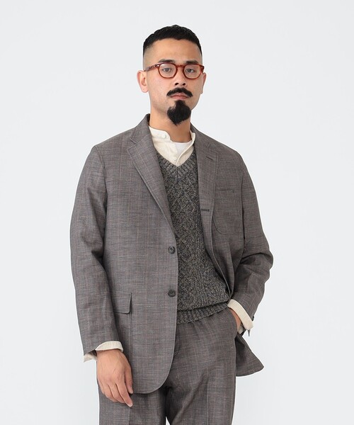 (最終)BEAMS PLUS / 3ボタン ウール チェック ジャケット BEAMS PLUS（ビームスプラス）の「BEAMS PLUS / ウール ポリエステル