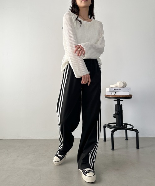 CLEA（クレア）の「サイドライントラックパンツ（その他パンツ・レディース・ブラック/ネイビー/カーキ・FREE/M/L）」の7枚目の写真