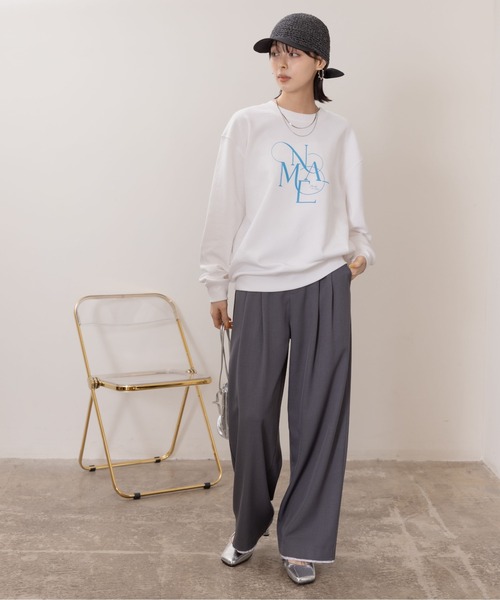 Eimee Law(エイミーロウ)の「NAMEラバースウェット(スウェット・レディース・オフホワイト/ネイビー・38)」の18枚目の写真