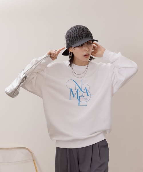 Eimee Law(エイミーロウ)の「NAMEラバースウェット(スウェット・レディース・オフホワイト/ネイビー・38)」の20枚目の写真