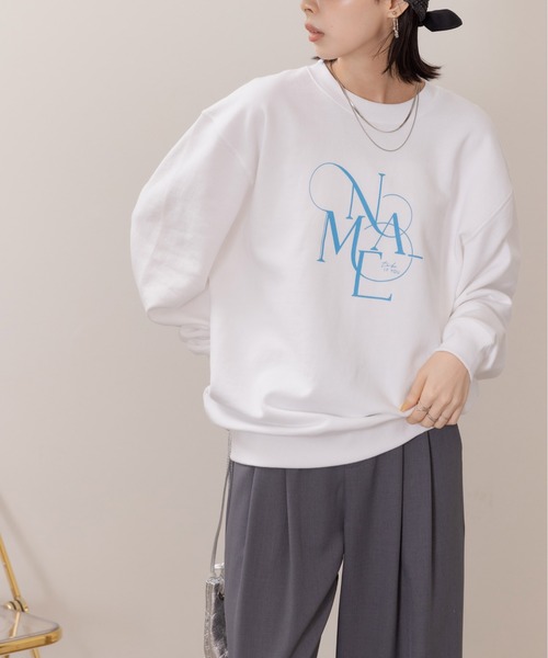 Eimee Law(エイミーロウ)の「NAMEラバースウェット(スウェット・レディース・オフホワイト/ネイビー・38)」の21枚目の写真
