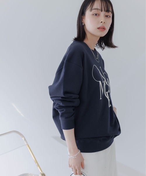 Eimee Law(エイミーロウ)の「NAMEラバースウェット(スウェット・レディース・オフホワイト/ネイビー・38)」の14枚目の写真
