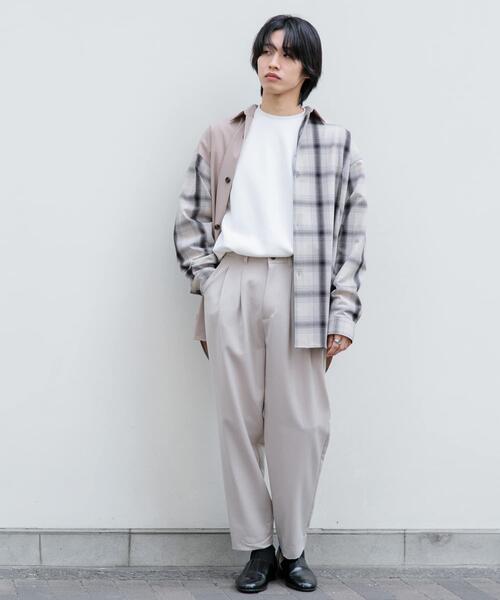 SENSE OF PLACE by URBAN RESEARCH(センスオブプレイスバイアーバンリサーチ)の「『イージーケア』ダブルタックテーパードパンツ(その他パンツ・メンズ・チャコールグレー/ブルー/ブラック/ライトベージュ・SMALL/MEDIUM/LARGE)」の17枚目の写真