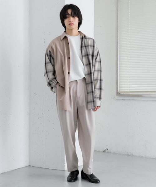 SENSE OF PLACE by URBAN RESEARCH(センスオブプレイスバイアーバンリサーチ)の「『イージーケア』ダブルタックテーパードパンツ(その他パンツ・メンズ・チャコールグレー/ブルー/ブラック/ライトベージュ・SMALL/MEDIUM/LARGE)」の10枚目の写真