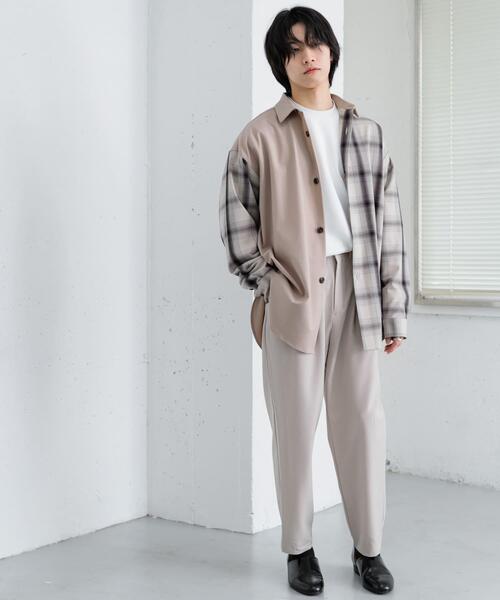 SENSE OF PLACE by URBAN RESEARCH(センスオブプレイスバイアーバンリサーチ)の「『イージーケア』ダブルタックテーパードパンツ(その他パンツ・メンズ・チャコールグレー/ブルー/ブラック/ライトベージュ・SMALL/MEDIUM/LARGE)」の9枚目の写真