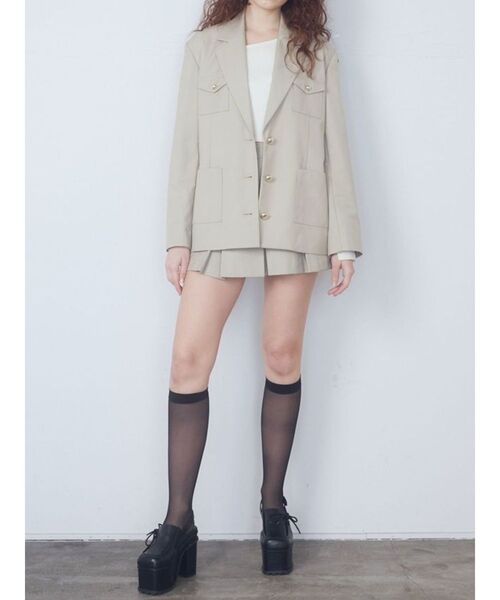 EMODA(エモダ)の「シングルブレザージャケット(テーラードジャケット・レディース・ベージュ/ネイビー/グレー・FREE)」の7枚目の写真