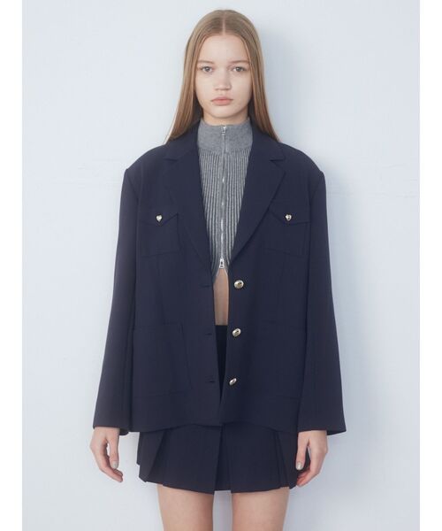 EMODA(エモダ)の「シングルブレザージャケット(テーラードジャケット・レディース・ベージュ/ネイビー/グレー・FREE)」の18枚目の写真