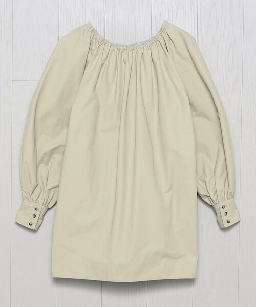 H　BEAUTY&YOUTH UNITED ARROWS（エイチビューティーアンドユースユナイテッドアローズ）の「＜H＞コットンナイロンタフタ パフスリーブドレス（ワンピース・レディース・ブラック/ベージュ・FREE）」の4枚目の写真