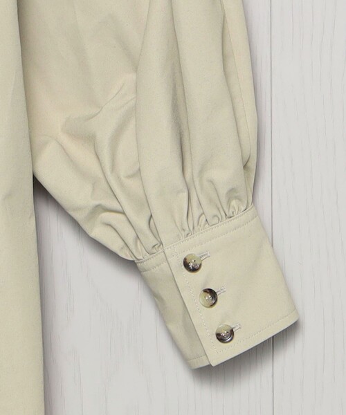 H　BEAUTY&YOUTH UNITED ARROWS（エイチビューティーアンドユースユナイテッドアローズ）の「＜H＞コットンナイロンタフタ パフスリーブドレス（ワンピース・レディース・ブラック/ベージュ・FREE）」の7枚目の写真