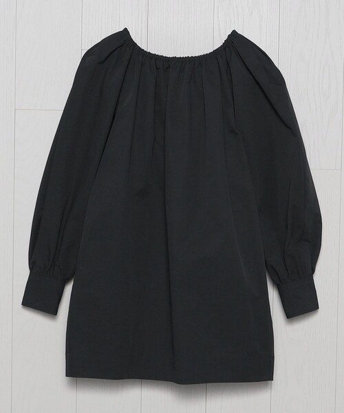 H　BEAUTY&YOUTH UNITED ARROWS（エイチビューティーアンドユースユナイテッドアローズ）の「＜H＞コットンナイロンタフタ パフスリーブドレス（ワンピース・レディース・ブラック/ベージュ・FREE）」の9枚目の写真