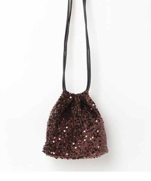 Per sist ence（パーシエンス）の「スパンコールキラキラ巾着ショルダー（ショルダーバッグ・レディース・ブラック/グレー/ブラウン/A/シルバー・FREE）」の3枚目の写真