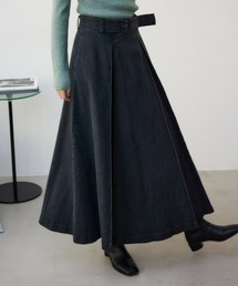 ボックスプリーツデニムスカート