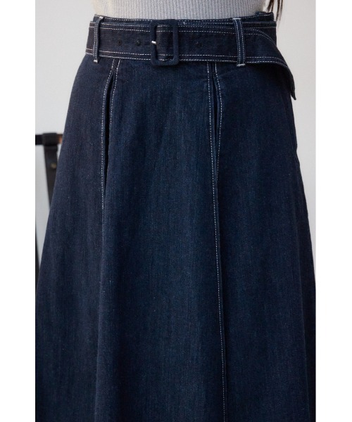 AZUL by moussy（アズールバイマウジー）の「ボックスプリーツデニムスカート（スカート・レディース・ライトブラック/ワンウォッシュ・SMALL/MEDIUM）」の19枚目の写真
