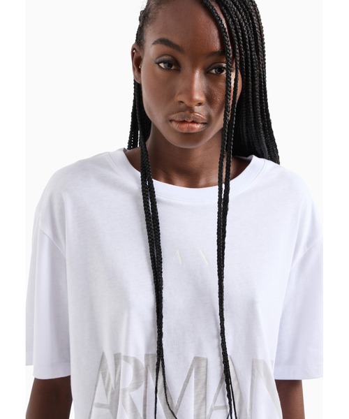 ARMANI EXCHANGE（アルマーニエクスチェンジ）の「【A|X アルマーニ エクスチェンジ】デザインロゴ　半袖クルーネッククロップドTシャツ/CROPPED（Tシャツ/カットソー・レディース・ホワイト系その他/ブラック・SMALL/MEDIUM/LARGE/X-SMALL）」の7枚目の写真
