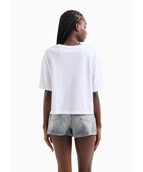 ARMANI EXCHANGE（アルマーニエクスチェンジ）の「【A|X アルマーニ エクスチェンジ】デザインロゴ　半袖クルーネッククロップドTシャツ/CROPPED（Tシャツ/カットソー・レディース・ホワイト系その他/ブラック・SMALL/MEDIUM/LARGE/X-SMALL）」の8枚目の写真