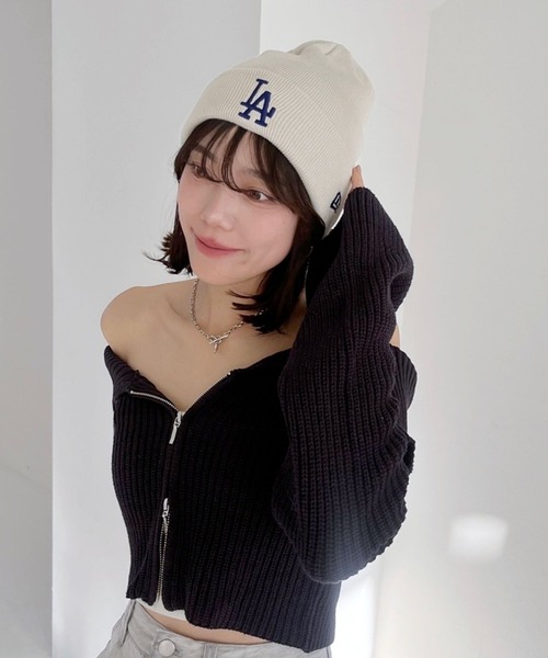 Heather(ヘザー)の「【NEW ERA】Basic Cuff Knit 989328(ニットキャップ/ビーニー・レディース・ブラック/アイボリー・ONE SIZE)」の2枚目の写真