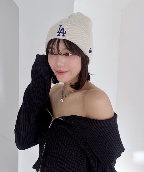 Heather(ヘザー)の「【NEW ERA】Basic Cuff Knit 989328(ニットキャップ/ビーニー・レディース・ブラック/アイボリー・ONE SIZE)」の3枚目の写真