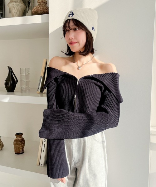 Heather(ヘザー)の「【NEW ERA】Basic Cuff Knit 989328(ニットキャップ/ビーニー・レディース・ブラック/アイボリー・ONE SIZE)」の5枚目の写真