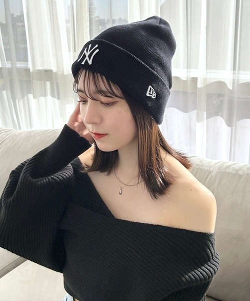 Heather(ヘザー)の「【NEW ERA】Basic Cuff Knit 989328(ニットキャップ/ビーニー・レディース・ブラック/アイボリー・ONE SIZE)」の9枚目の写真