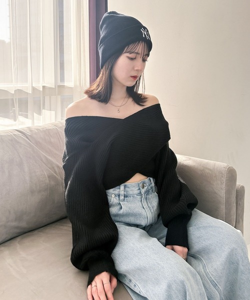 Heather(ヘザー)の「【NEW ERA】Basic Cuff Knit 989328(ニットキャップ/ビーニー・レディース・ブラック/アイボリー・ONE SIZE)」の10枚目の写真