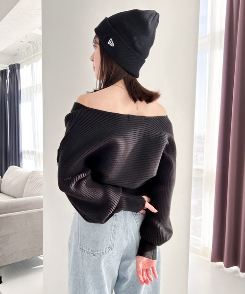 Heather(ヘザー)の「【NEW ERA】Basic Cuff Knit 989328(ニットキャップ/ビーニー・レディース・ブラック/アイボリー・ONE SIZE)」の11枚目の写真