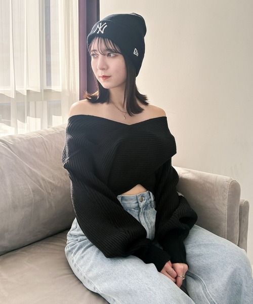Heather(ヘザー)の「【NEW ERA】Basic Cuff Knit 989328(ニットキャップ/ビーニー・レディース・ブラック/アイボリー・ONE SIZE)」の12枚目の写真