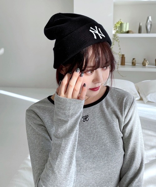 Heather(ヘザー)の「【NEW ERA】Basic Cuff Knit 989328(ニットキャップ/ビーニー・レディース・ブラック/アイボリー・ONE SIZE)」の16枚目の写真