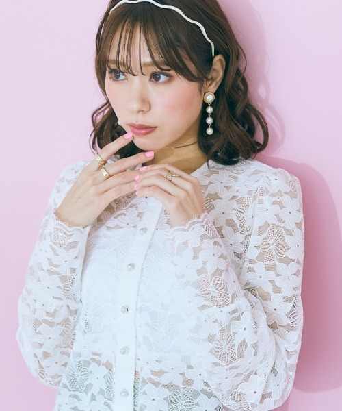 marun（マルン）の「＜大きいサイズ＞ レースカーディガン marun（カーディガン/ボレロ・レディース・オフホワイト/ブラック・L/5L/4L/3L/LL）」の16枚目の写真