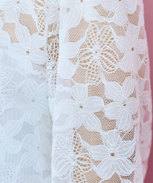 marun（マルン）の「＜大きいサイズ＞ レースカーディガン marun（カーディガン/ボレロ・レディース・オフホワイト/ブラック・L/5L/4L/3L/LL）」の8枚目の写真