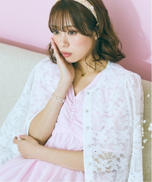 marun（マルン）の「＜大きいサイズ＞ レースカーディガン marun（カーディガン/ボレロ・レディース・オフホワイト/ブラック・L/5L/4L/3L/LL）」の13枚目の写真