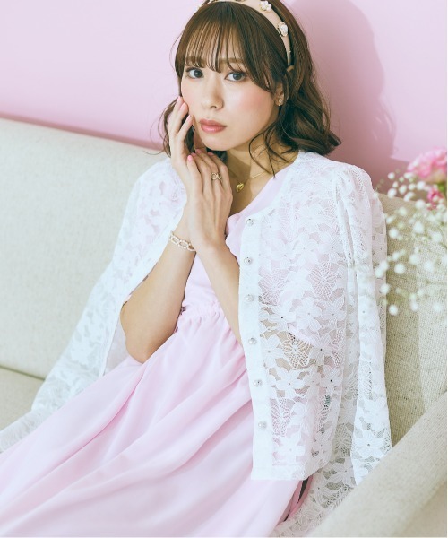 marun（マルン）の「＜大きいサイズ＞ レースカーディガン marun（カーディガン/ボレロ・レディース・オフホワイト/ブラック・L/5L/4L/3L/LL）」の15枚目の写真