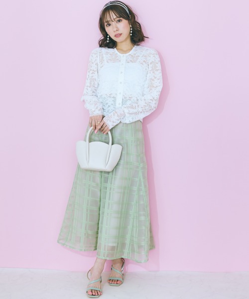 marun（マルン）の「＜大きいサイズ＞ レースカーディガン marun（カーディガン/ボレロ・レディース・オフホワイト/ブラック・L/5L/4L/3L/LL）」の10枚目の写真