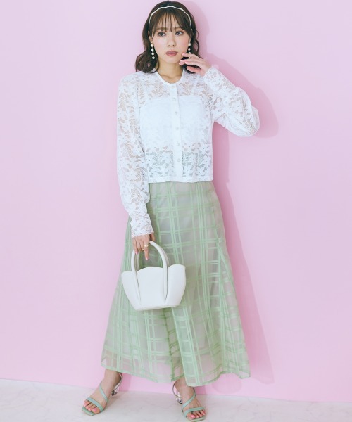 marun（マルン）の「＜大きいサイズ＞ レースカーディガン marun（カーディガン/ボレロ・レディース・オフホワイト/ブラック・L/5L/4L/3L/LL）」の19枚目の写真