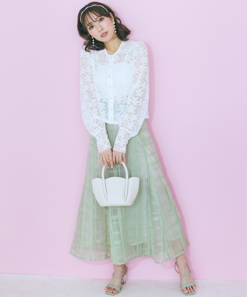 marun（マルン）の「＜大きいサイズ＞ レースカーディガン marun（カーディガン/ボレロ・レディース・オフホワイト/ブラック・L/5L/4L/3L/LL）」の20枚目の写真