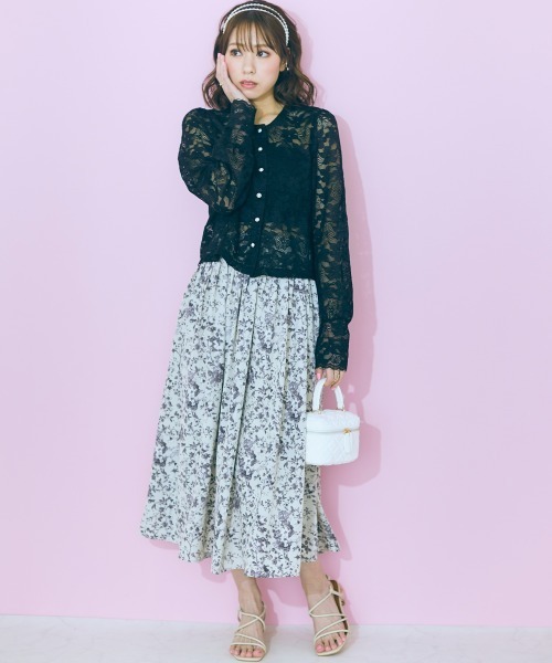 marun（マルン）の「＜大きいサイズ＞ レースカーディガン marun（カーディガン/ボレロ・レディース・オフホワイト/ブラック・L/5L/4L/3L/LL）」の21枚目の写真